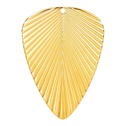 1 Piece 32*46mm Hole 1~1.9mm 304 Stainless Steel 18K Gold Plated Leaves Pendant