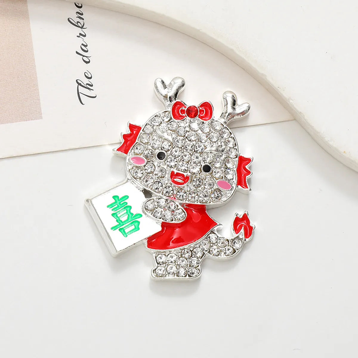 1 Piece 33*40mm Zinc Alloy Zircon Dragon Polished DIY Accessories