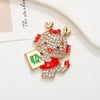 1 Piece 33*40mm Zinc Alloy Zircon Dragon Polished DIY Accessories