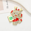 1 Piece 33*40mm Zinc Alloy Zircon Dragon Polished DIY Accessories