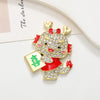 1 Piece 33*40mm Zinc Alloy Zircon Dragon Polished DIY Accessories