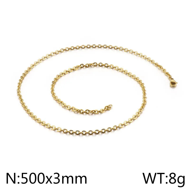 1 Piece 35*21mm 50cm 304 Stainless Steel 18K Gold Plated Rose Pendant Chain