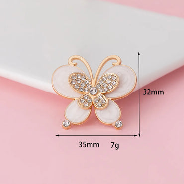 1 Piece 35 * 32mm Alloy Rhinestones Butterfly Polished Pendant