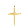 1 Piece 35*47mm 304 Stainless Steel 18K Gold Plated Cross Polished Pendant