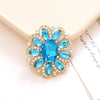 1 Piece 37*42mm Alloy Crystal Rhinestones Oval Flower DIY Accessories