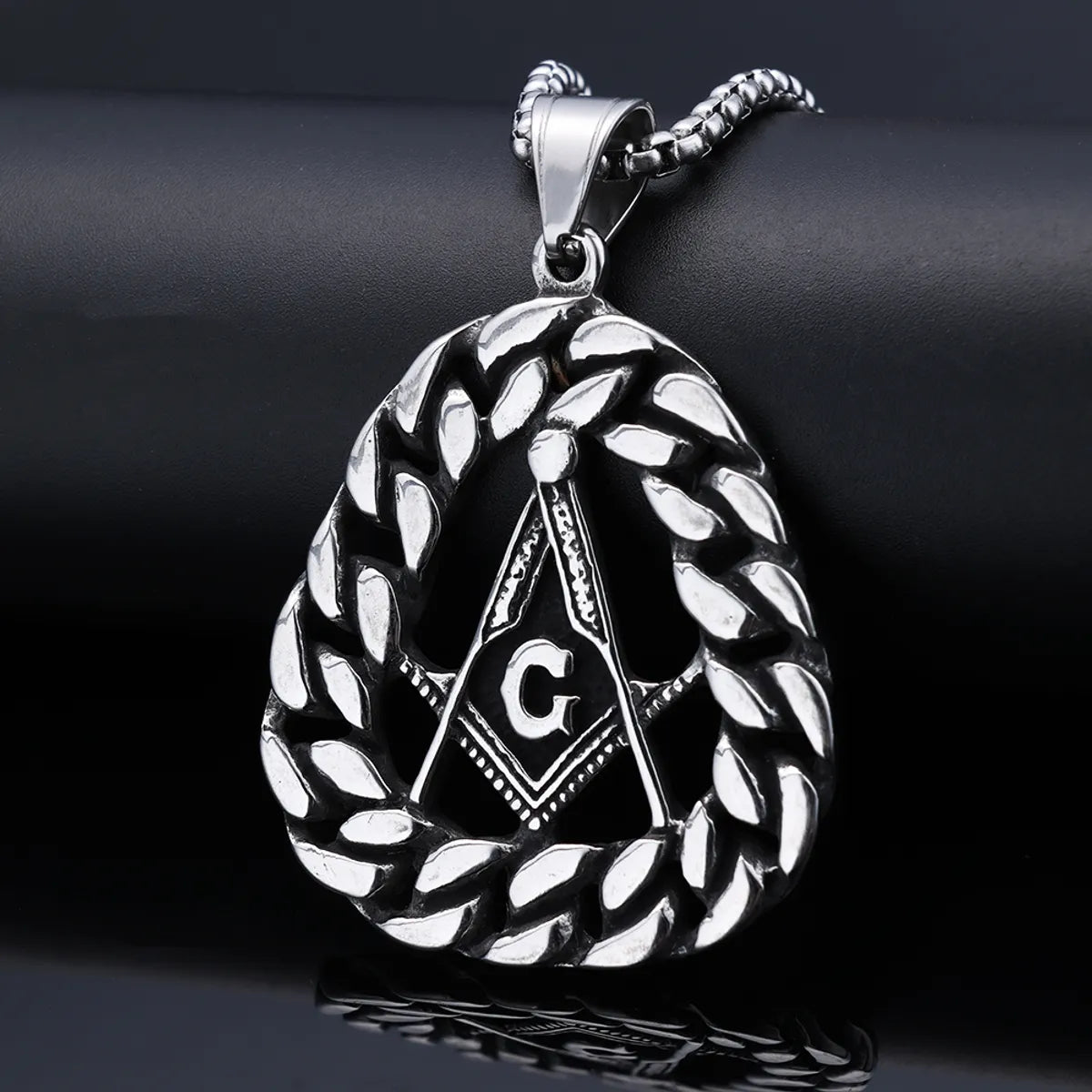 1 Piece 37.5*55.3mm 316 Stainless Steel  Devil'S Eye Polished Pendant Chain