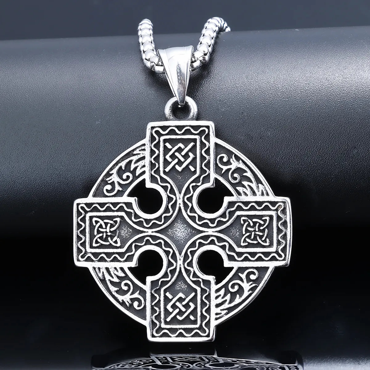 1 Piece 38.6mm*38.6mm 316 Stainless Steel  Cross Polished Pendant Chain