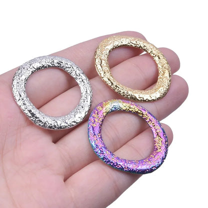 1 Piece 3.3*3.1cm 304 Stainless Steel 18K Gold Plated Round Pendant