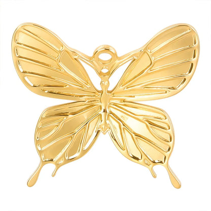 1 Piece 3.2*3.6cm 304 Stainless Steel 18K Gold Plated Butterfly Pendant