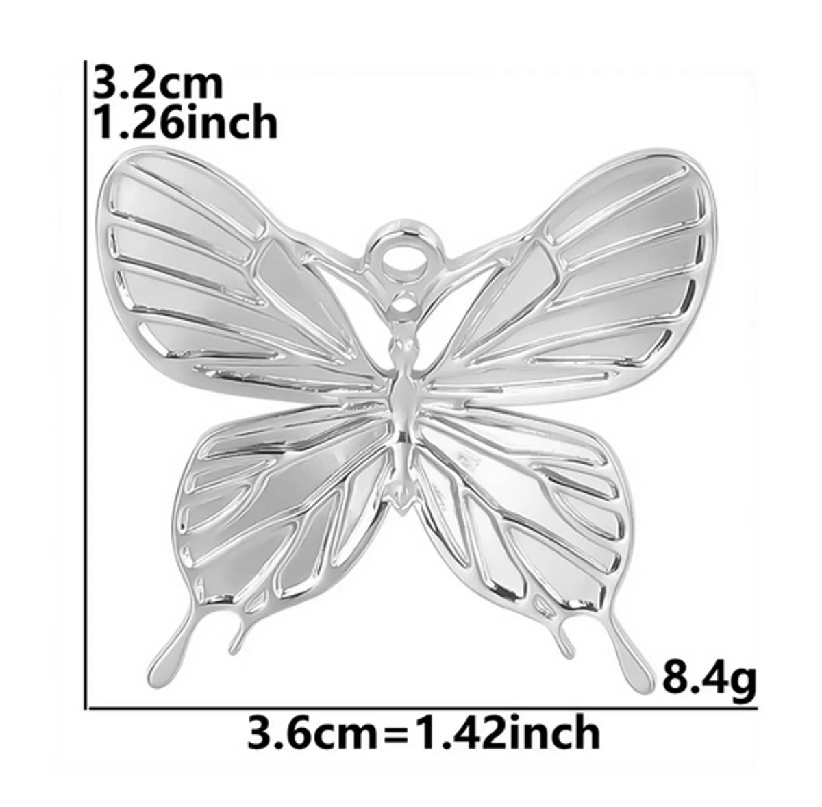 1 Piece 3.2*3.6cm 304 Stainless Steel 18K Gold Plated Butterfly Pendant