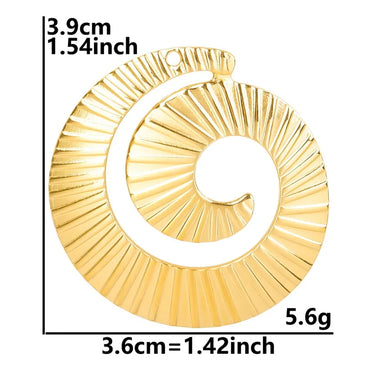 1 Piece 3.9*3.6cm 304 Stainless Steel 18K Gold Plated Spiral Pendant