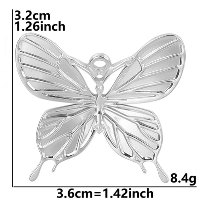 1 Piece 3.2*3.6cm 304 Stainless Steel 18K Gold Plated Butterfly Pendant