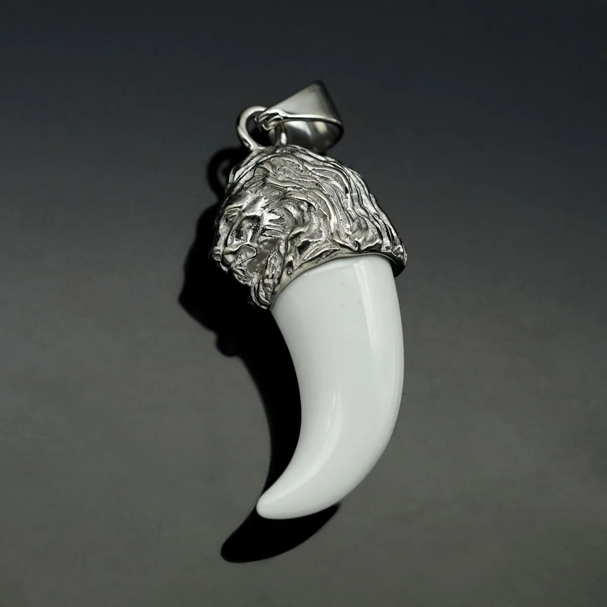 1 Piece 40*22mm 316 Stainless Steel  Resin Wolf Tooth Pendant