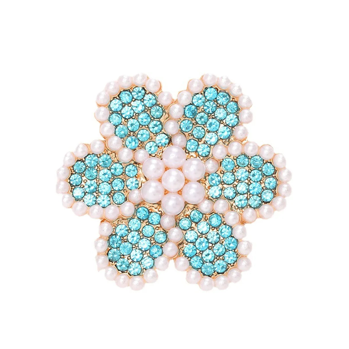 1 Piece 40*40mm 48*48mm 5*45mm Alloy Rhinestones Pearl Flower DIY Accessories