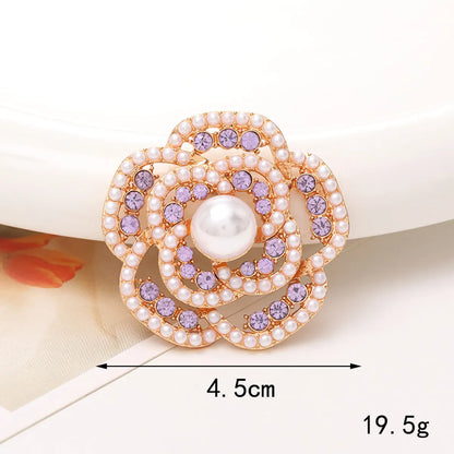 1 Piece 40*40mm 48*48mm 5*45mm Alloy Rhinestones Pearl Flower DIY Accessories