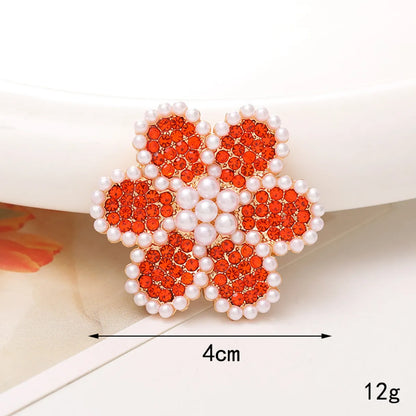 1 Piece 40*40mm 48*48mm 5*45mm Alloy Rhinestones Pearl Flower DIY Accessories