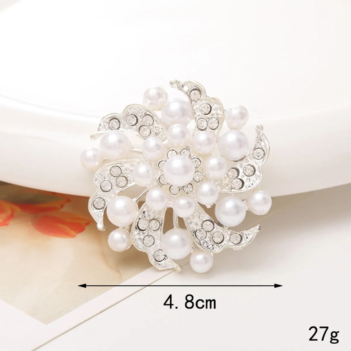 1 Piece 40*40mm 48*48mm 5*45mm Alloy Rhinestones Pearl Flower DIY Accessories