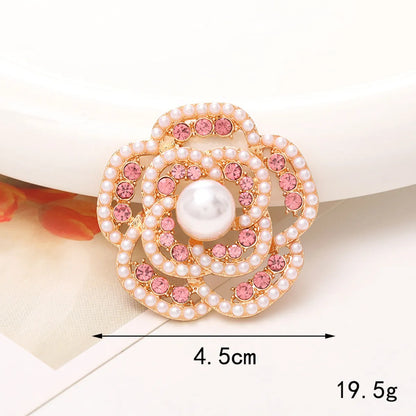 1 Piece 40*40mm 48*48mm 5*45mm Alloy Rhinestones Pearl Flower DIY Accessories