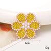 1 Piece 40*40mm 48*48mm 5*45mm Alloy Rhinestones Pearl Flower DIY Accessories