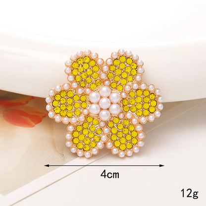 1 Piece 40*40mm 48*48mm 5*45mm Alloy Rhinestones Pearl Flower DIY Accessories