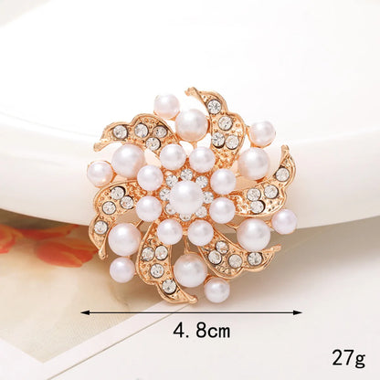 1 Piece 40*40mm 48*48mm 5*45mm Alloy Rhinestones Pearl Flower DIY Accessories