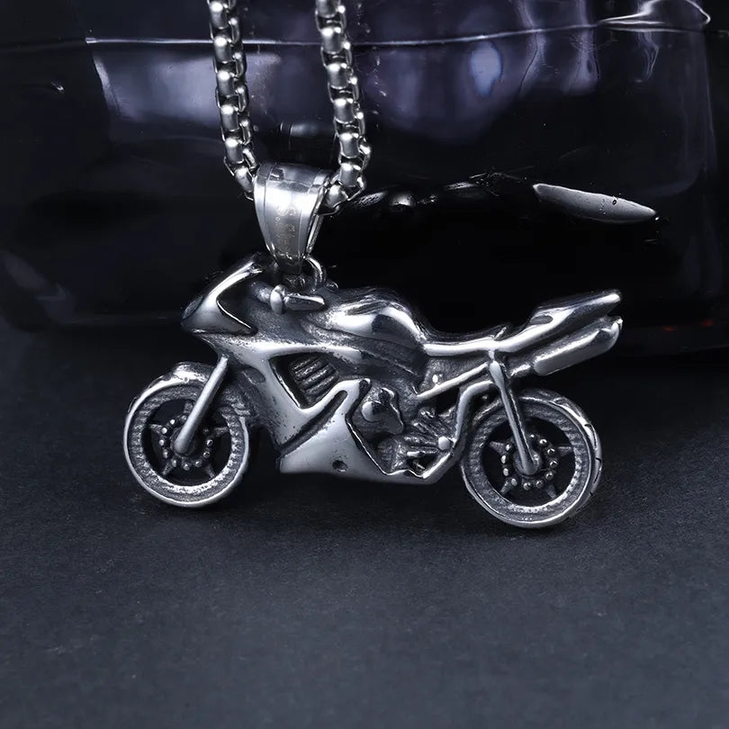 1 Piece 43*36mm 316 Stainless Steel  Motorcycle Polished Pendant Chain