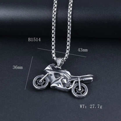 1 Piece 43*36mm 316 Stainless Steel  Motorcycle Polished Pendant Chain