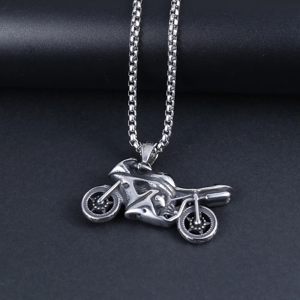 1 Piece 43*36mm 316 Stainless Steel  Motorcycle Polished Pendant Chain