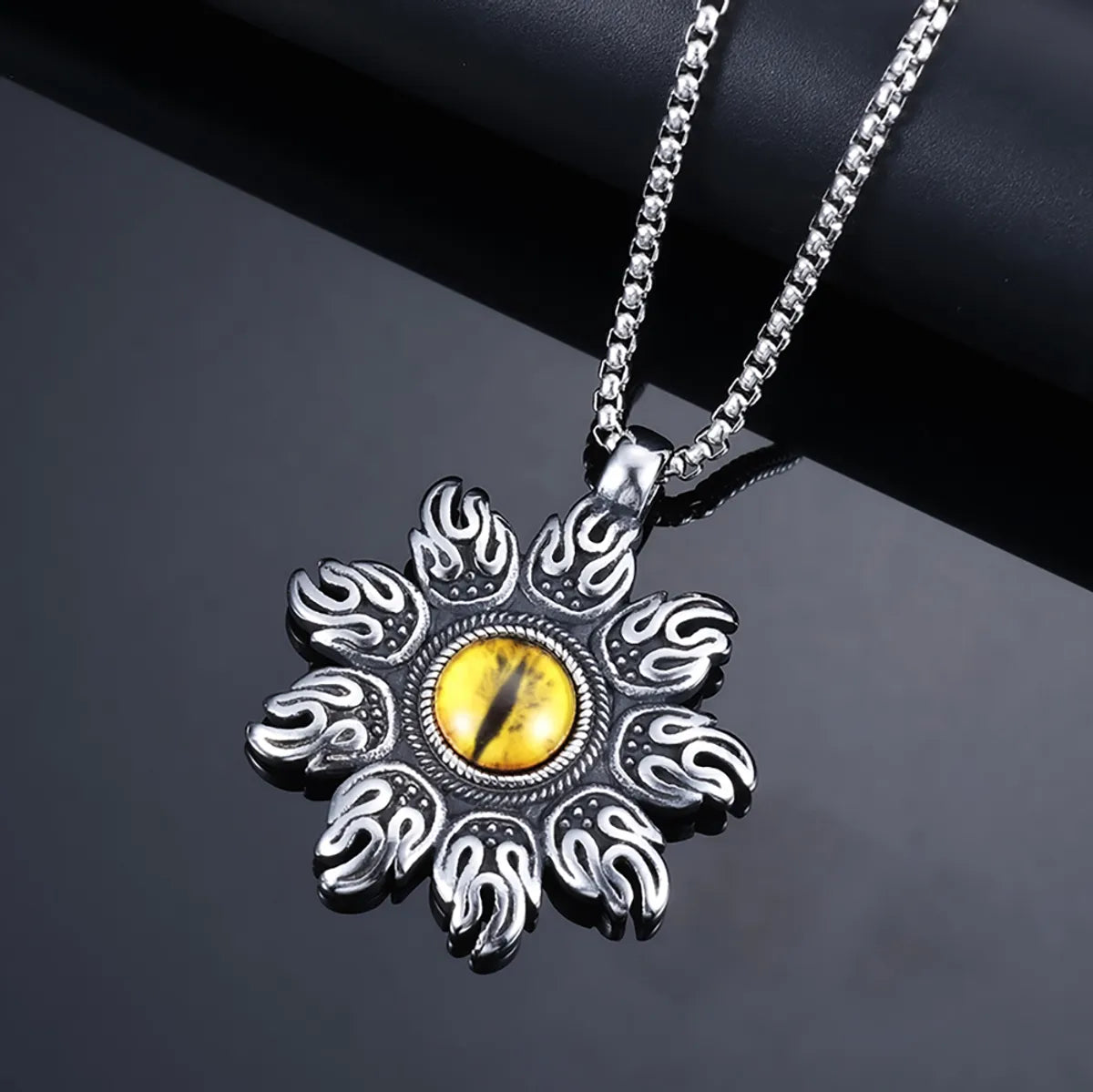 1 Piece 44*50mm 316 Stainless Steel  Eye Flower Polished Pendant Chain