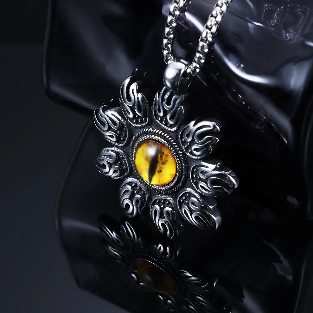 1 Piece 44*50mm 316 Stainless Steel  Eye Flower Polished Pendant Chain