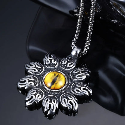 1 Piece 44*50mm 316 Stainless Steel  Eye Flower Polished Pendant Chain