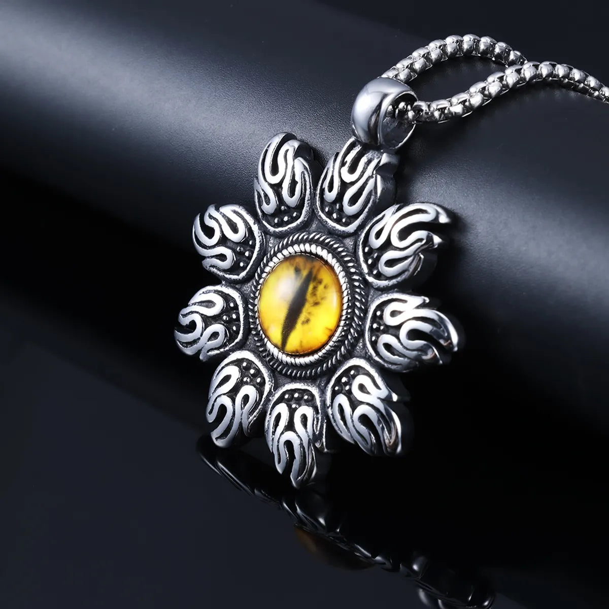 1 Piece 44*50mm 316 Stainless Steel  Eye Flower Polished Pendant Chain