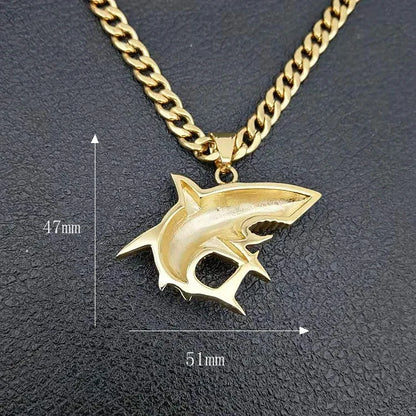 1 Piece 47*51mm Titanium Steel Shark Pendant