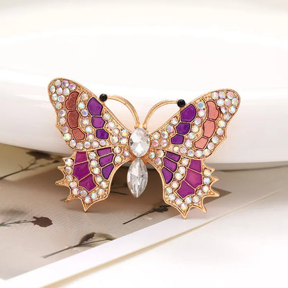 1 Piece 4.8*3.3cm Zinc Alloy Rhinestones Butterfly DIY Ornament Accessories Hole Shoes Flower