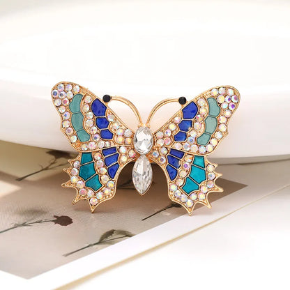 1 Piece 4.8*3.3cm Zinc Alloy Rhinestones Butterfly DIY Ornament Accessories Hole Shoes Flower