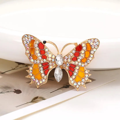 1 Piece 4.8*3.3cm Zinc Alloy Rhinestones Butterfly DIY Ornament Accessories Hole Shoes Flower