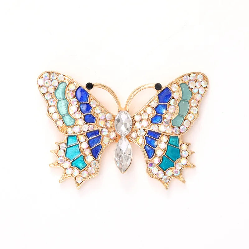 1 Piece 4.8*3.3cm Zinc Alloy Rhinestones Butterfly DIY Ornament Accessories Hole Shoes Flower