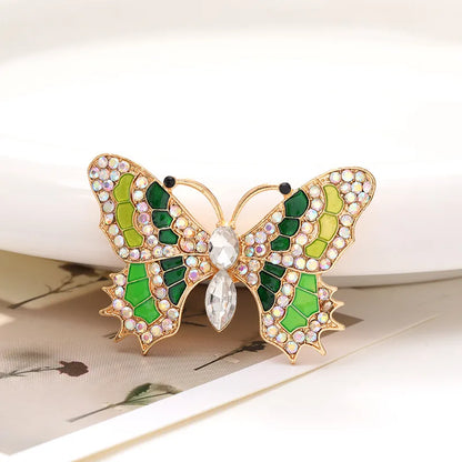 1 Piece 4.8*3.3cm Zinc Alloy Rhinestones Butterfly DIY Ornament Accessories Hole Shoes Flower