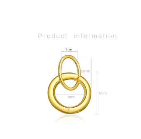 1 Piece 5*8mm Hole 5~5.9mm Sterling Silver Zircon 18K Gold Plated Rectangle Polished Pendant Chain Jump Ring