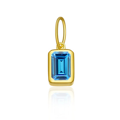 1 Piece 5*8mm Hole 5~5.9mm Sterling Silver Zircon 18K Gold Plated Rectangle Polished Pendant Chain Jump Ring