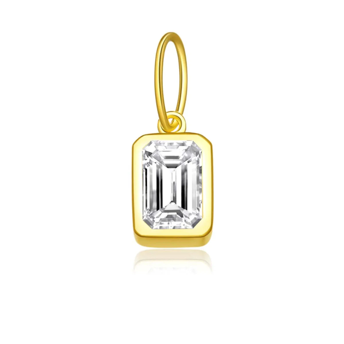 1 Piece 5*8mm Hole 5~5.9mm Sterling Silver Zircon 18K Gold Plated Rectangle Polished Pendant Chain Jump Ring