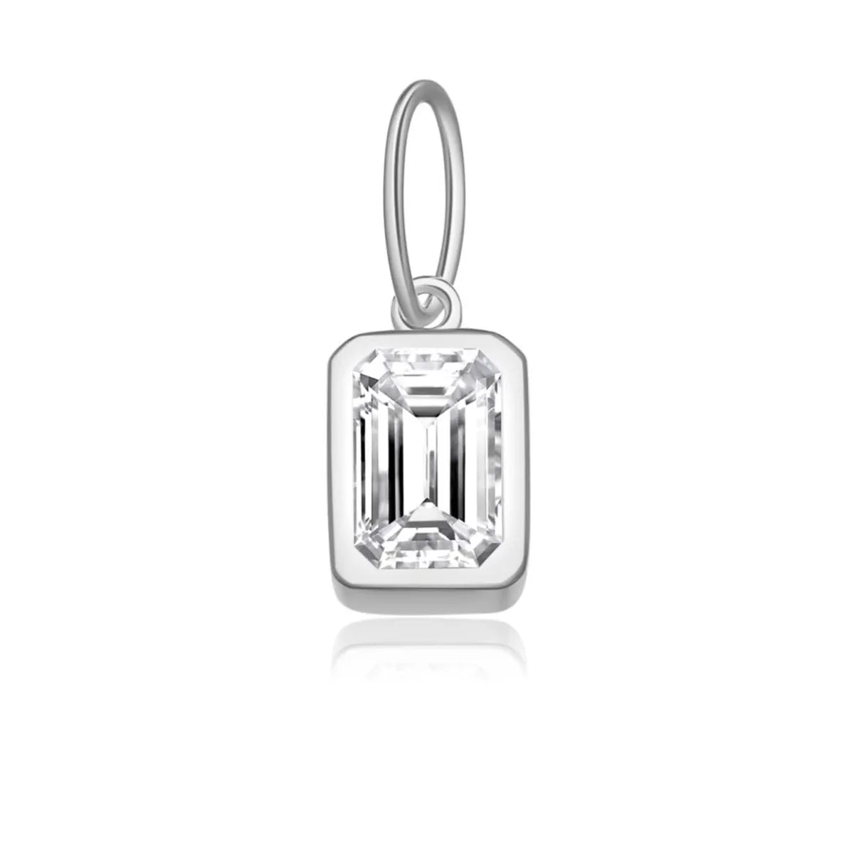 1 Piece 5*8mm Hole 5~5.9mm Sterling Silver Zircon 18K Gold Plated Rectangle Polished Pendant Chain Jump Ring