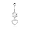 1 Piece 5 Pieces Belly Rings Simple Style Heart Shape Butterfly 316 Stainless Steel  Inlay Zircon