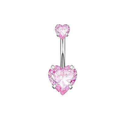 1 Piece 5 Pieces Belly Rings Simple Style Heart Shape Butterfly 316 Stainless Steel  Inlay Zircon