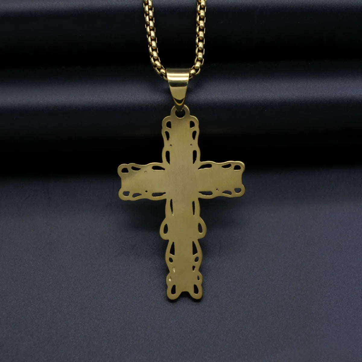 1 Piece 58*33mm 316 Stainless Steel  Zircon Cross Pendant