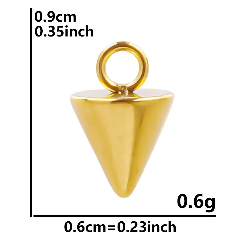 1 Piece 6*9mm Hole 1~1.9mm 304 Stainless Steel 18K Gold Plated Geometric Polished Pendant