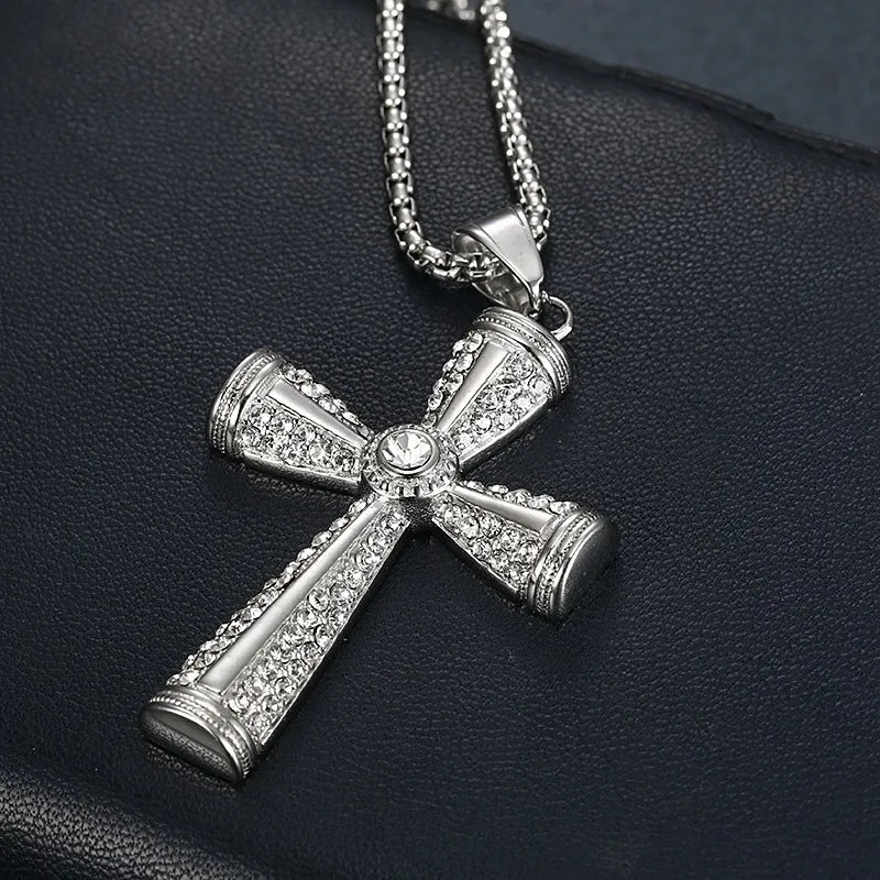 1 Piece 70*39mm Titanium Steel Cross Pendant