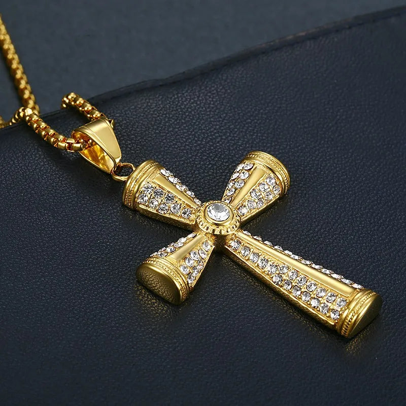 1 Piece 70*39mm Titanium Steel Cross Pendant