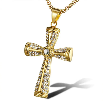 1 Piece 70*39mm Titanium Steel Cross Pendant