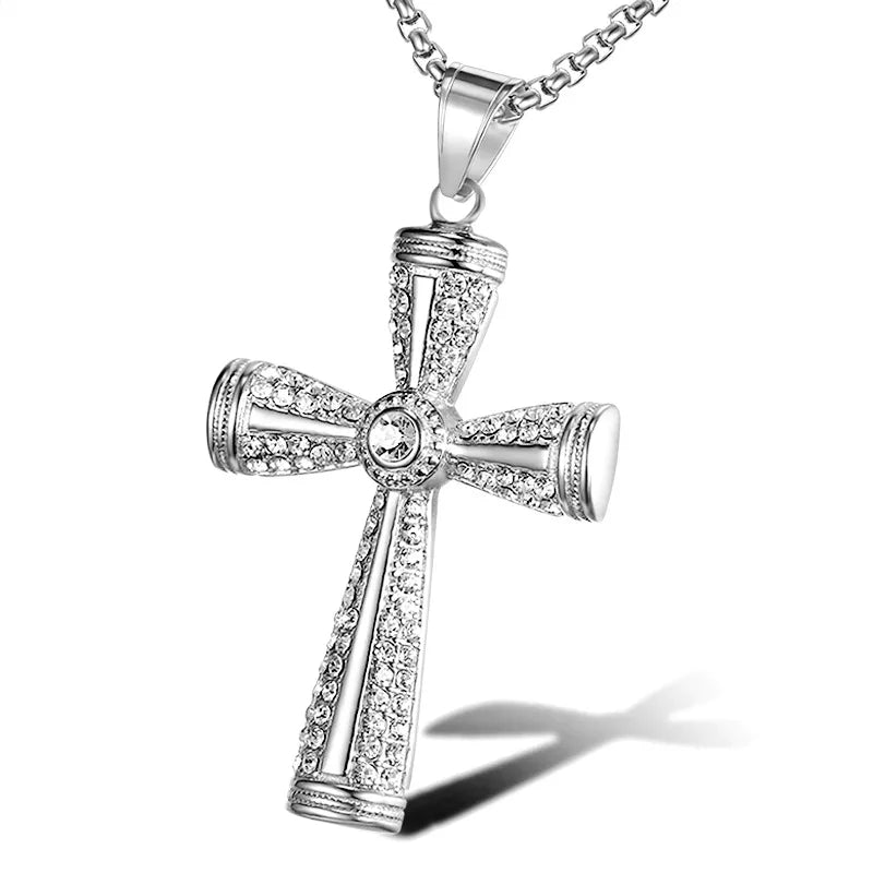 1 Piece 70*39mm Titanium Steel Cross Pendant